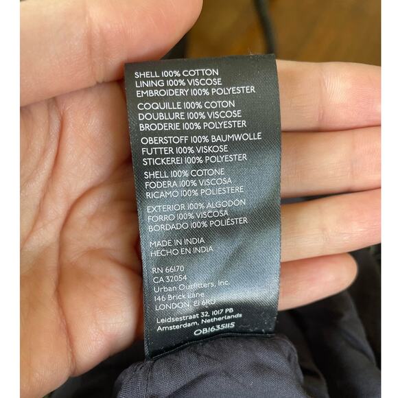 Free People Black Embroidered Boho Peasant Dress Size S/M NWT - Picture 10 of 10